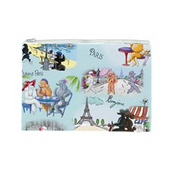 Poodles in Paris Cosmetic Bag (Large) from ArtsNow.com Front