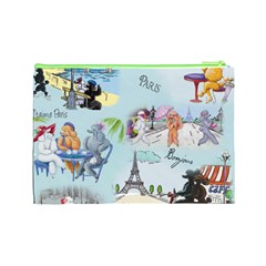 Poodles in Paris Cosmetic Bag (Large) from ArtsNow.com Back