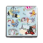 Poodles in Paris Memory Card Reader with Storage (Square)