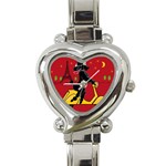 Scooter Blk Poo Square Heart Italian Charm Watch