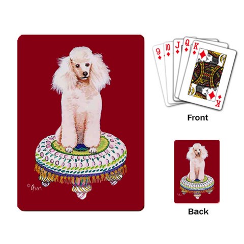 White Poodle on Tuffet Playing Cards Single Design from ArtsNow.com Back