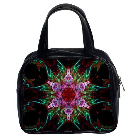 Fractal Pink Star Classic Handbag (Two Sides) from ArtsNow.com Front
