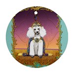 White Poodle Prince Round Ornament (Two Sides)