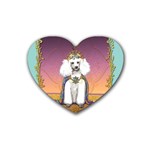 White Poodle Prince Rubber Coaster (Heart)