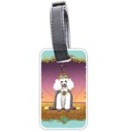 White Poodle Prince Luggage Tag (one side)