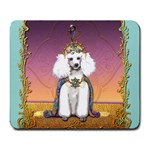 White Poodle Prince Large Mousepad