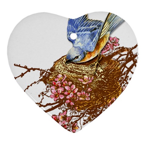 Bluebird and Nest Ornament (Heart) from ArtsNow.com Front