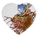 Bluebird and Nest Heart Ornament (Two Sides)
