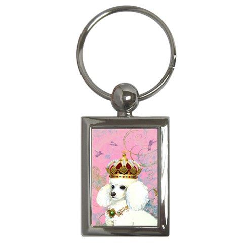 White Poodle Princess Print 5 By 6 Zazzle Copy Key Chain (Rectangle) from ArtsNow.com Front