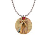 Yorkie Valentine Princess For Magnet 1  Button Necklace