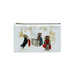 Travelling Yorkies in Paris Cosmetic Bag (Small) from ArtsNow.com Front