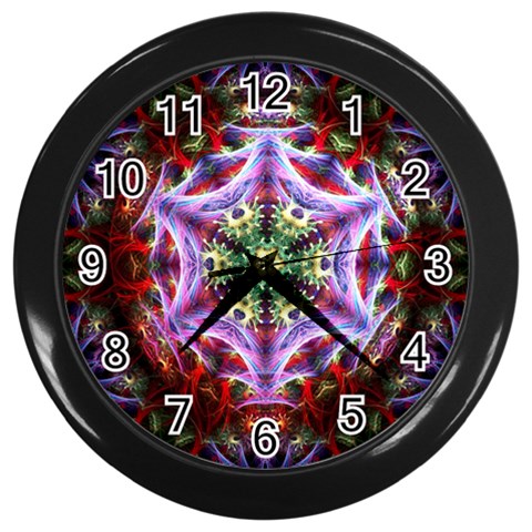Fractalart PurWeb Wall Clock (Black) from ArtsNow.com Front