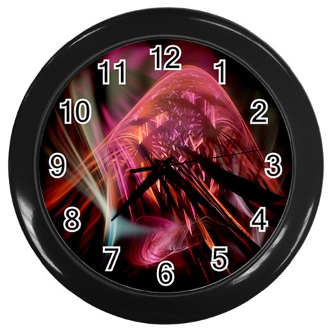 Fractalart Pinkhill By Webgrrl Wall Clock (Black) from ArtsNow.com Front