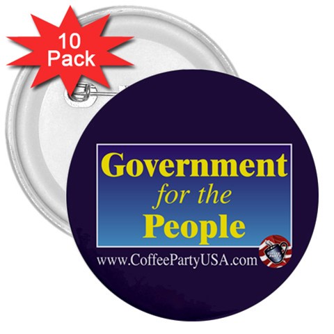 CP20GovtForThePeopleButton 3  Button (10 pack) from ArtsNow.com Front