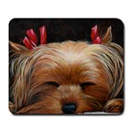 Sleeping Yorkie Painting Scan 300dpi Retouched Copy Large Mousepad