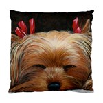 Sleeping Yorkie Painting Scan 300dpi Retouched Copy Cushion Case (Two Sides)