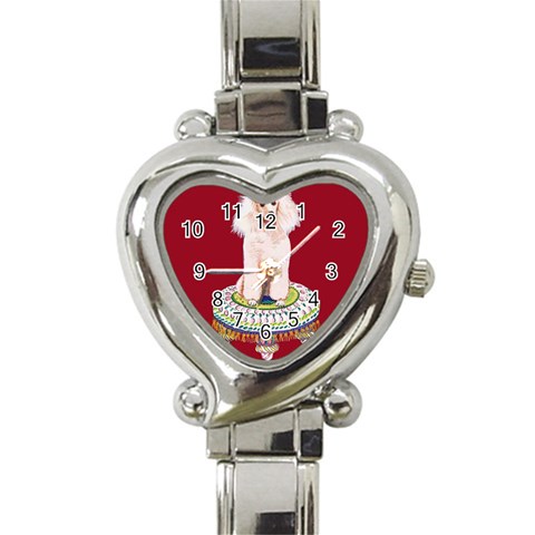 Poodle On Tuffet For Sticker Etc Heart Italian Charm Watch from ArtsNow.com Front