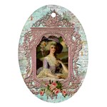 Marie Lavender Frame In Prog Square Pnk Frame Oval Ornament (Two Sides)