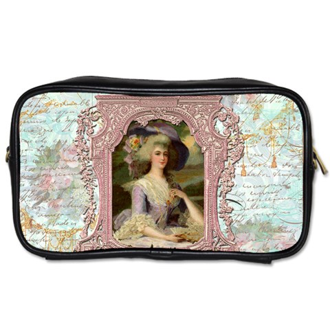 Marie Lavender Frame In Prog Square Pnk Frame Toiletries Bag (One Side) from ArtsNow.com Front