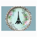 Eiffel Tower Pink Roses Circle For Zazzle Fini Glasses Cloth (Large, Two Sides)