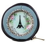 Eiffel Tower Pink Roses Circle For Zazzle Fini Mini Makeup Bag