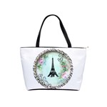 Eiffel Tower Pink Roses Circle For Zazzle Fini Classic Shoulder Handbag