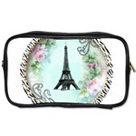 Eiffel Tower Pink Roses Circle For Zazzle Fini Toiletries Bag (Two Sides)