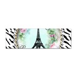 Eiffel Tower Pink Roses Circle For Zazzle Fini Zebra Bkgrnd Sticker Bumper (100 pack)