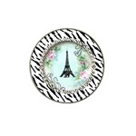 Eiffel Tower Pink Roses Circle For Zazzle Fini Zebra Bkgrnd Hat Clip Ball Marker (4 pack)