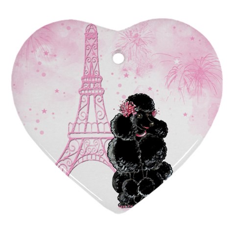 Blk Poo Eiffel For Print 5 By 7 Ornament (Heart) from ArtsNow.com Front