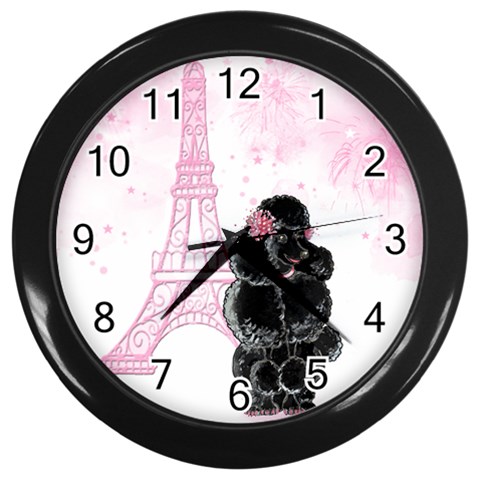 Blk Poo Eiffel For Print 5 By 7 Wall Clock (Black) from ArtsNow.com Front
