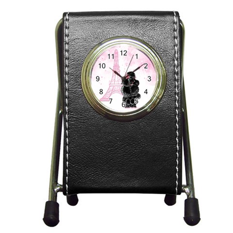 Blk Poo Eiffel For Print 5 By 7 Pen Holder Desk Clock from ArtsNow.com Front