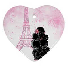 Blk Poo Eiffel For Print 5 By 7 Heart Ornament (Two Sides) from ArtsNow.com Front