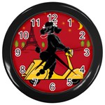 Black Poodle Scooter 8 In Wall Clock (Black)