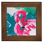 Flamingo Print Framed Tile