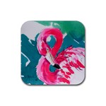 Flamingo Print Rubber Square Coaster (4 pack)