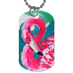Flamingo Print Dog Tag (Two Sides) from ArtsNow.com Back
