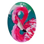 Flamingo Print Oval Ornament (Two Sides)