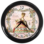 Marie A Colorful Dress Pink Roses Artsnow Wall Clock (Black)