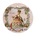 Marie A Colorful Dress Pink Roses Artsnow Round Ornament (Two Sides)
