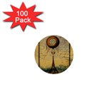 Steampunk Hot Air Balloon Pillow Gold 2 For Artsnow 1  Mini Button (100 pack) 