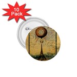 Steampunk Hot Air Balloon Pillow Gold 2 For Artsnow 1.75  Button (10 pack) 