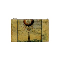 Steampunk Hot Air Balloon Pillow Gold 2 For Artsnow Cosmetic Bag (Small) from ArtsNow.com Front