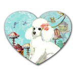 Wht Poodle Bon Bon Treats Squared Copy Mousepad (Heart)