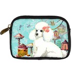 Wht Poodle Bon Bon Treats Squared Copy Digital Camera Leather Case