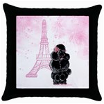 Blk Poo Eiffel For Print 5 By 7 Throw Pillow Case (Black)