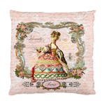 Marie A Colorful Dress Pink Roses Artsnow Cushion Case (Two Sides)