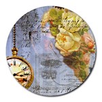 Steampunk Yellow Roses Lge Fini Square For Pillow Round Mousepad