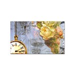 Steampunk Yellow Roses Lge Fini Square For Pillow Sticker (Rectangular)