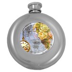 Steampunk Yellow Roses Lge Fini Square For Pillow Hip Flask (5 oz)